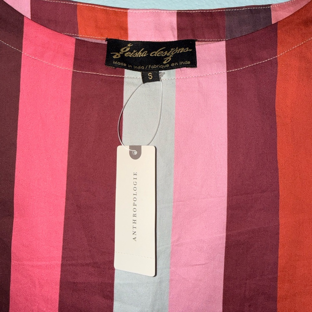 NWT Anthropologie - Geisha Designs striped kimono-sleeve blouse Size S - Picture 3 of 6